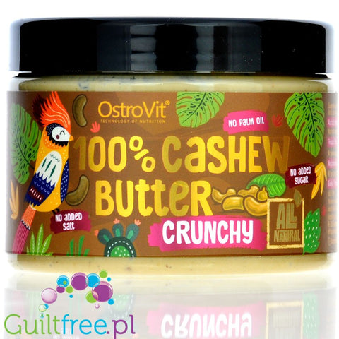 OstroVit czyste Masło z Nerkowców Cashew Crunchy bez cukru i soli, 0,5KG