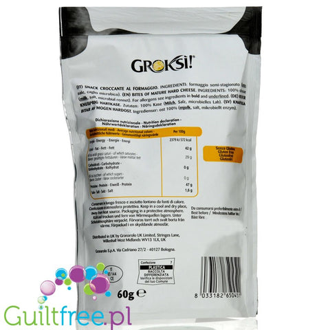 Groksì! Snack Croccante Classico - pieczone keto plasterki Grana Padano 0 węglowodanów