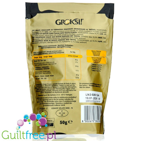 Groksì! Snack Croccante Cotto al Forno, al Tartufo - Italian keto snack, baked Grana Padano