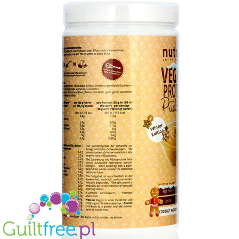 Nutri Plus Vegan Protein Pudding Coconut Macaroons - wegański proteinowy budyń bez cukru, Ciasteczka Kokosowe