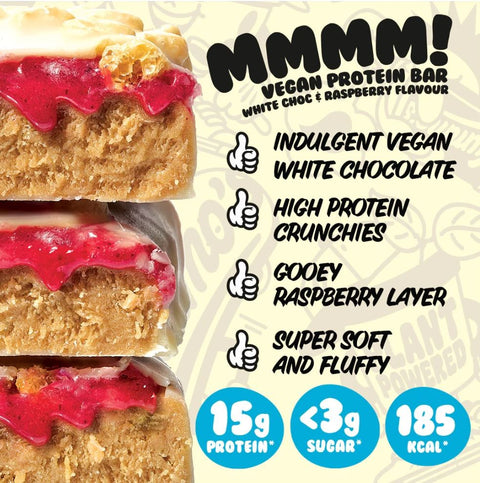 Yummo's Vegan Protein Bar White Choc Raspberry  55g