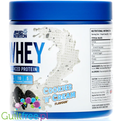 Applied Critical Whey Advanced Protein Cookies'n'Cream - odżywka białkowa z WPI, WPH i WPC, 21g białka & 110kcal