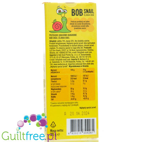 Bob Snail Appel & Banana 30g snack with no added sugar