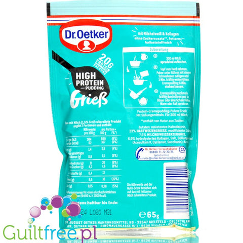 Dr Oetker High Protein Pudding Griess 65g