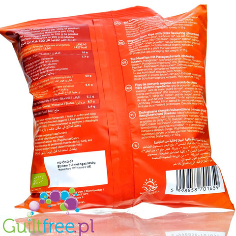 Biopont  Bio Power Pizza Corn Snacks - chrupki kukurydziane o smaku pizzy bezglutenowe