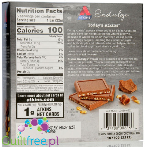 Atkins Endulge Dessert Crunchalicious BOX of 5 BARS