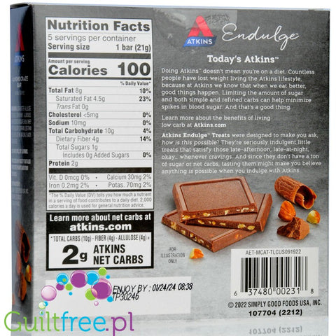 Atkins Endulge Dessert Almond Craze BOX of 5 BARS