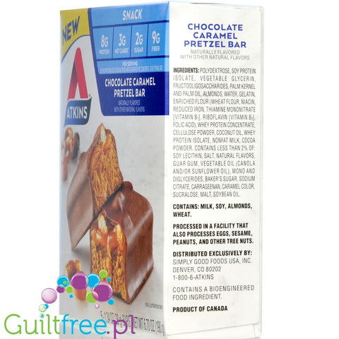 Atkins Snack Chocolate Caramel Pretzel BOX of  5 BARS