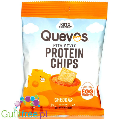 Quevos Keto Friendly Egg White Crisps, Cheddar 1 oz
