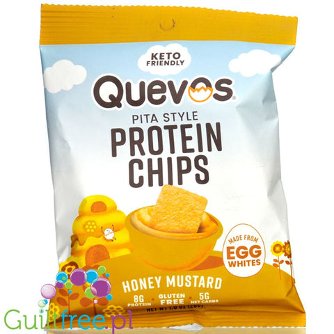 Quevos Keto Friendly Egg White Crisps, Honey Mustard 1 oz