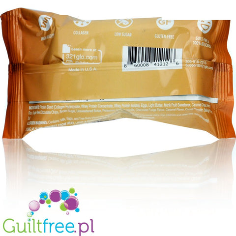321Glo Collagen+ Brownie, Salted Caramel Brownie - kolagenowe ciacho proteinowe 220kcal & 16g białka