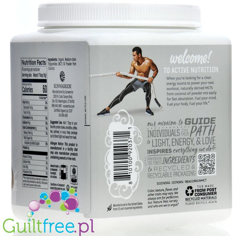 Sunwarrior Sport Active MCT Oil Powder - organiczne triglicerydy średniołańcuchowe z oleju kokosowego