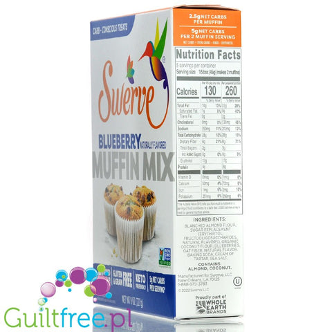 Swerve Muffin Mix 227g Blueberry, sugar free, gluten free instant cake mix