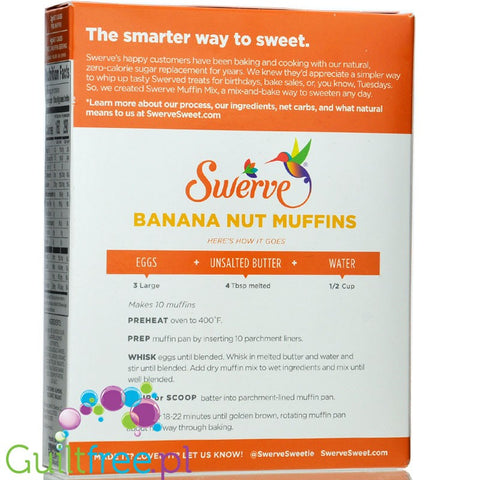 Swerve Muffin Mix 227g Banana Nut, sugar free, gluten free instant cake mix