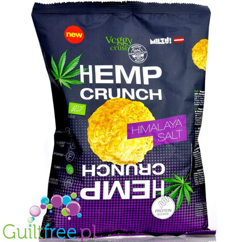 Milzu Veggy Crush Hemp Crunch Himalaya Salt - chrupki z białkiem konopnym, Sól Himalajska