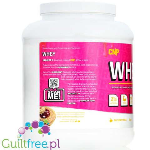 CNP Professional Whey Project D, JammyOne 2kg - WPC, WPI & MPC, odżywka 3 frakcje białka, Donut z Dżemem