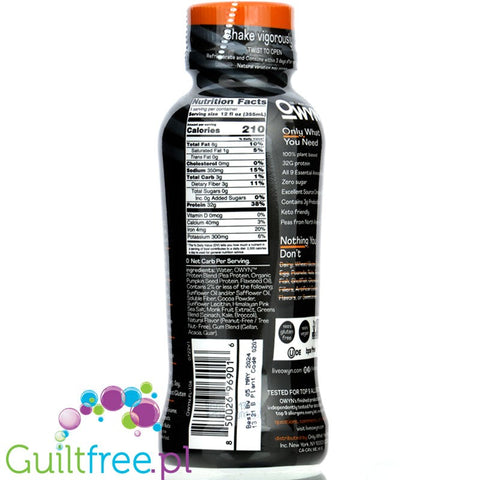 OWYN Pro Elite Plant Protein Shake NO NUT Butter Cup - gotowy wegański szejk proteinowy 32g białka
