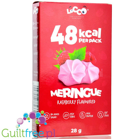 Locco Meringue Raspberry - bezy bez cukru z erytrytolem, 1kcal w sztuce, Malina