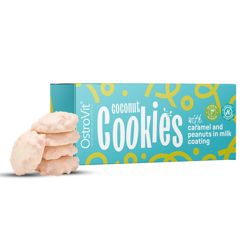 Ostrovit Coconut Cookies with caramel and peanuts in milk coating withoutno added sugar