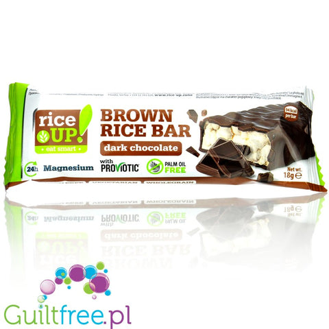 RiceUP  Brown Rice Bar Dark Chocolate 94kcal - baton ryżowy w polewie z Ciemnej Czekolady
