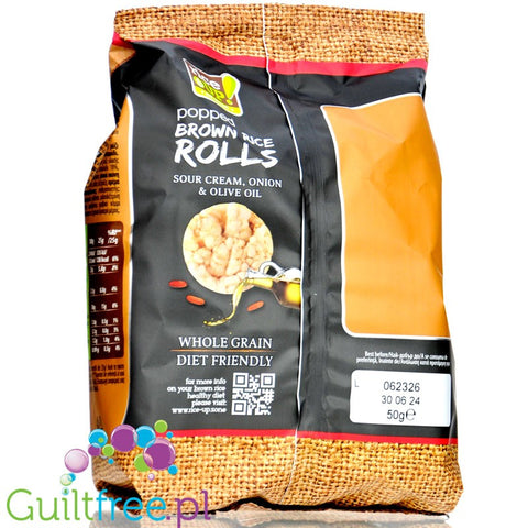 RiceUp Rolls Pizza & Olive Oil - pizzowe krążki z brązowego, pełnoziarnistego ryżu