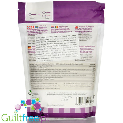 Sukrin Pluss is a natural sweetener with erythritol