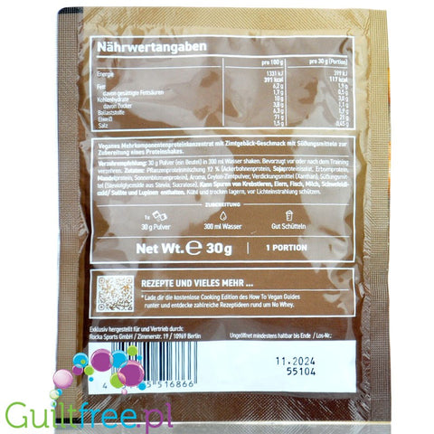 Rocka Nutrition NO WHEY Churros 30g - wegańska odżywka białkowa 5 źródeł białka, bez soi i glutenu saszetka