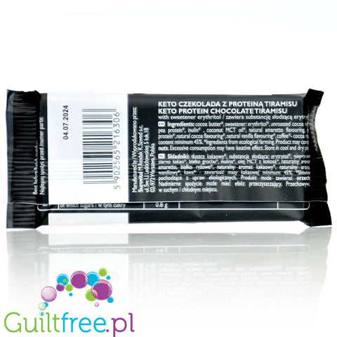 Raw Cocoa TiraMiLove Keto Protein Chocolate - bio ciemna czekolada z proteiną tiramisu słodzona erytrolem