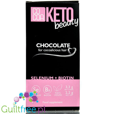 RAW COCOA Keto Chocolate for cocoalicious hair Selenium + Biotin - bio dark gluten free from unroasted cocoa