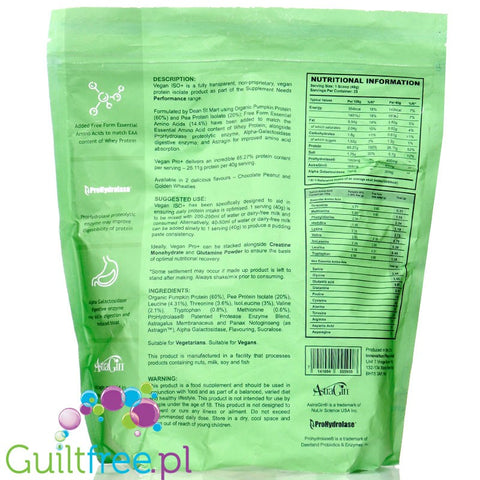 Supplement Needs Vegan ISO+ Chocolate Peanut 1 kg