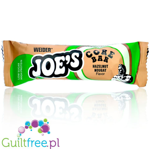 Weider Joe's Core Bar Hazelnut Nougat - baton proteinowy 185 kcal, Mleczna Czekolada & Nugat Laskowy