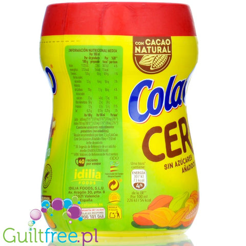 Cola Cao 0% Azúcares Añadidos: con Cacao Natural 0,3kg