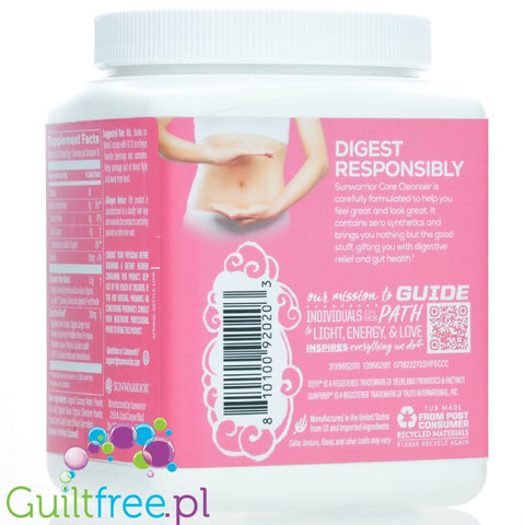 Sunwarrior Shape Core Cleanser Digestive & Bloat Relief, Strawberry Cooler - wegańska formuła na trawienie i wzdęcia
