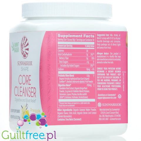 Sunwarrior Shape Core Cleanser Pineapple Vanilla, Digestive & Bloat Relief