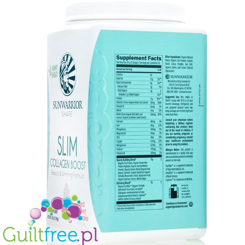 Sunwarrior Shape Slim Collagen Boost Beauty & Slimming Formula, Red Velvet Cupcake - wegańskie białko z formułą budującą kolagen
