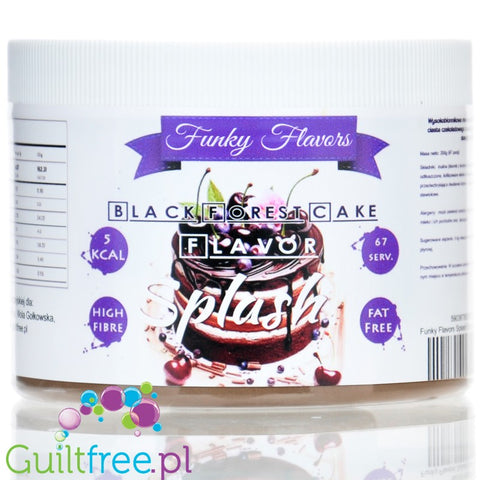 Funky Flavors Splash Black Forest Cake 150g - aromat słodzący w proszku bez cukru, smak Wiśniowe Ciasto Czekoladowe