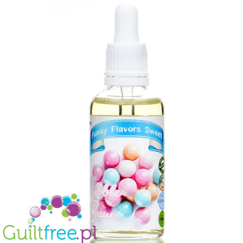Funky Flavors Sweet Bubble Gum - słodkie kropelki bez cukru i kalorii o smaku gumy balonowej