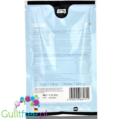 ESN Isoclear® Whey Isolate, Pink Green Apple - supplement without lactose, sugar & fat, 25g of protein & 105kcal