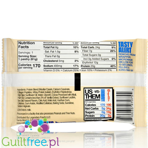 Legendary Foods Tasty Pastry Cookies & Cream - low clorie, high protein Pop Tarts copycat