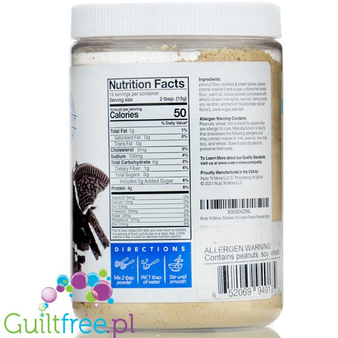 Nuts 'N More Peanut Powder Cookies Cream