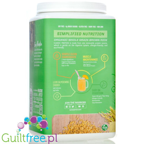 Sunwarrior Protein Classic Vanilla  750G- vegan protein powder with stevia