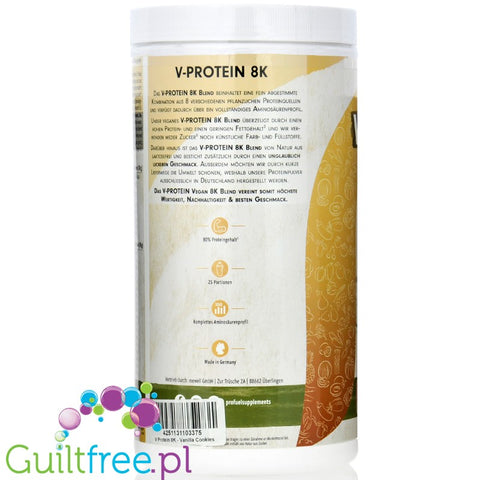 Pro Fuel V-Protein 8K Vanilla Cookies 0,75kg - wegańska odżywka białkowa o smaku waniliowych ciasteczek