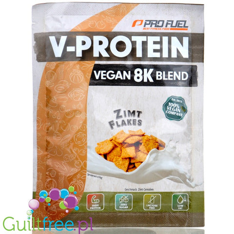 Pro Fuel V-Protein 8K Cinnamon Flakes 30g, vegan protein powder