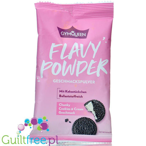 GymQueen Flavy Powder Cookies & Cream - skoncentrowany aromat słodzący w proszku, Ciastek z kremem