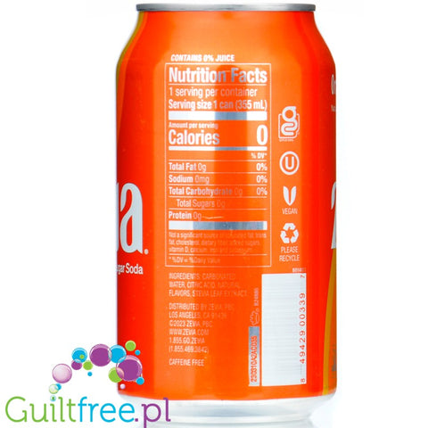 Zevia Orange - 100% natural safflower without calories with stevia and erythritol