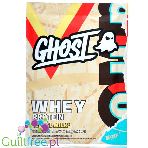 Ghost 100% Whey Cereal Milk 34,5g saszetka - odżywka białkowa z WPI, WPH i kompleksem enzymów