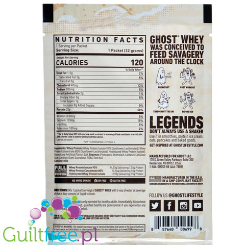 Ghost 100% Whey Fruity Cereal Milk 32g saszetka - odżywka białkowa z WPI, WPH i kompleksem enzymów