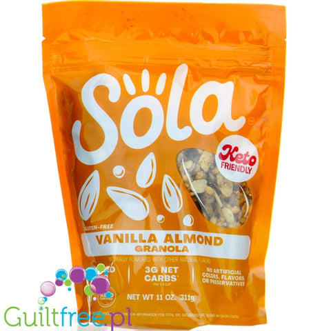 Sola Granola, Vanilla Almond - keto płatki śniadaniowe bez cukru, Wanilia & Migdały