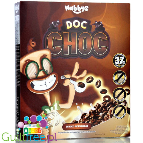 Habbys Crunch Keto Cereal Doc Choc 36% protein, no added sugar, gluten free