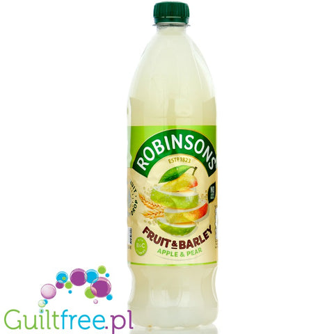 Robinsons Real Fruit Barley Apple & Pear Squash 1L  - skoncentrowany syrop do rozcieńczania bez cukru i kalorii, Jabłko Gruszka